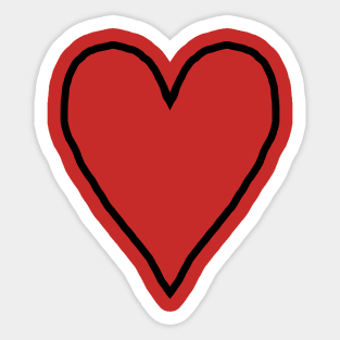 Small Black Heart Line Drawing Sticker